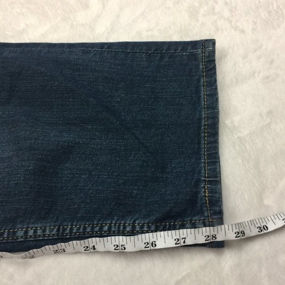 Levis 505 Mens Jeans 36x30 Regular Fit Straight Leg Medium Wash Blue Denim - Picture 12 of 12